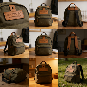 תגית עור להטבעה בחום עם לוגו מותאם אישית, תגית ריקה עם הטבעה למותג, לבגדים, כובעים, תיקים וג'ינס, סיטונאי - Product Image 3