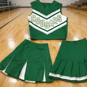 Costume de pom-pom girl pour femmes, haut court de cheerleading avec mini-jupe plissée - Product Image 2