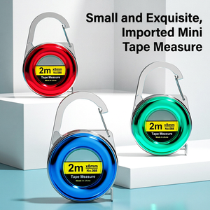 Cinta métrica promocional de acero de 2m 8mm, mini compacta con llavero para uso en oficina - Product Image 2