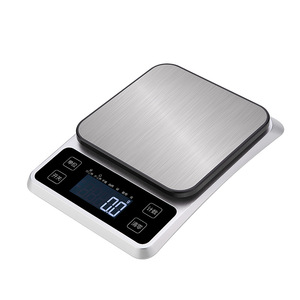 เครื่องชั่งดิจิตอลสแตนเลสแบบกำหนดเองได้ 10 กก. ความแม่นยำสูง หน้าจอ LCD มีไฟพื้นหลัง ใช้พลังงานจากแบตเตอรี่ สำหรับชั่งอาหารและอบขนม - Product Image 1