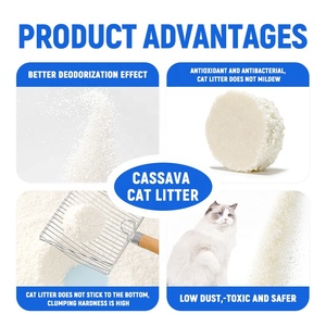 Litière pour chat à base de tapioca, écologique, biodégradable, sans danger, non toxique, hautement absorbante, à agglomération rapide pour chatons et <span class=keywords><strong>chats</strong></span> adultes - Product Image 2