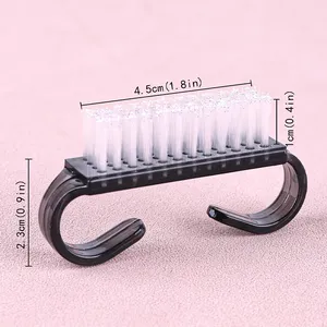Black Nail Cleaning Brush Small Plastic Handle Brushes <b>Powder</b> <b>Dust</b> Soft Remover Nail Beauty Multi-functional Tools - Product Image 3
