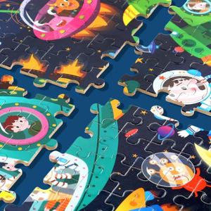 Puzzles en bois pour enfants de 2, 4, 5, 6, 7 ans, garçons et filles, dessins animés, éducatifs, 100 pièces, avec boîte en métal - Product Image 2