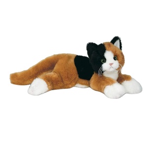 1023 Multicolor Plush Stuffed Animal Calico Cat Toy Black Orange White Cat Plush Pattern