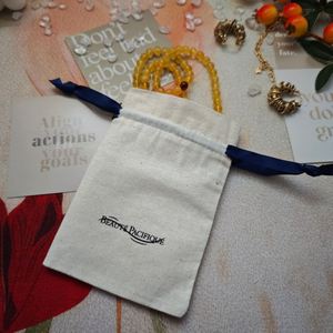 Bolsa de Almacenamiento para Aretes y Pulseras de Alta Calidad con Logotipo Personalizado, Bolsa de Joyería Pequeña de Algodón Suave con Cordón - Product Image 4