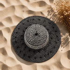 Chapeau Bob Unisexe Adulte à Bord Large, Broderie Ethnique Faite Main, Motif Feuilles de Palmier Lontar Naturelles, Style Bali, Idéal Plage, Extérieur, Voyage, Tendance - Product Image 2