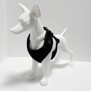 Harness Anjing Premium <span class=keywords><strong>Black</strong></span> Teddy, Dapat Disesuaikan, Berbahan Poliester, Empuk, Rompi Hewan Peliharaan Modis, Set Kalung dan Tali Anjing Anti Tarik, Desain Logo Kustom - Product Image 2
