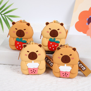Porte-monnaie en silicone imperméable en forme de capybara mignon en gros, sac de rangement, sac à cartes polyvalent et tendance, cadeau pour enfant de 5 ans et plus - Product Image 1
