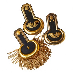 Epaulettes de Lona Bordadas con Lentejuelas de Hilo Plateado para Disfraces, Personalizables y Cosidos - Product Image 1