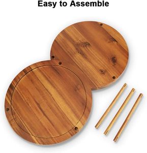 กล่องไม้อะคาเซีย lazysusan เก็บจานเสียงเหมาะสำหรับตู้ที่จัดระเบียบ Table360-degree หมุนได้ - Product Image 6