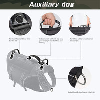 Harnais de chien réglable sans traction, boucle métallique robuste tactique, anti-fuite pour l'entraînement de randonnée