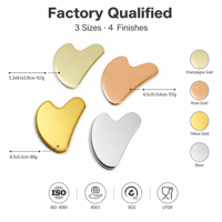 Herramienta de Masaje Facial Kinwong de Metal Gua Sha en Forma de Corazón, Pulido Espejo, Lifting Facial, Drenaje Linfático, Venta al por Mayor OEM