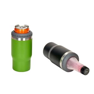 Bouteille isotherme cylindrique en acier inoxydable de 14 oz pour bière, double paroi sous vide, double couvercle, style américain, portable, pour une rétention du froid optimale - Product Image 1