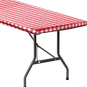 100%PVC waterproof oil proof outdoor household eco-friendly PEVA+non-woven fitted elastic table cover picnic table cloth