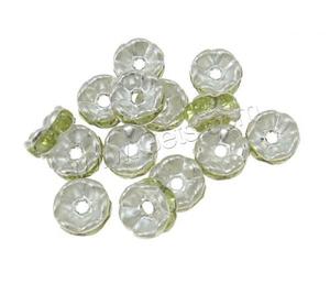 Flor onda Rondelle Rhinestone joyería espaciador hierro <span class=keywords><strong>plata</strong></span> Color plateado níquel <span class=keywords><strong>plomo</strong></span> y cadmio libre 7x3mm 100 unids/bolsa 940573 - Product Image 3