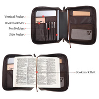 Funda de Biblia de Cuero PU, Bolsa de Iglesia, Protector de Biblia, Estuche de Transporte, Organizador de Biblia para Hombres