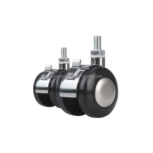 Möbel-Roller Legierung Kunststoff 1,5 Zoll Doppelrad <span class=keywords><strong>M8</strong></span> Gewinde 15 mm Stiel Drehdraht - Product Image 2