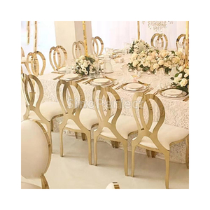 Sillas de Comedor Modernas de Mediados de Siglo, de Acero Inoxidable, para Bodas y Eventos al Aire Libre, Apilables - Product Image 1