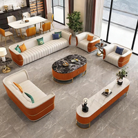 Canapé en cuir minimaliste haut de gamme pour salon moderne et bureau à domicile, design contemporain, modèle de canapé de bureau