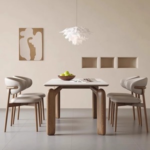 Tavolo da Pranzo in Bambù Stile Nordico, Moderno <span class=keywords><strong>e</strong></span> Semplice, Colore Noce, Rettangolare, per Piccoli Appartamenti, Uso Domestico, Piano in Pietra, Prodotto in Cina - Product Image 2