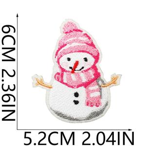 Patchs de Noël en feutre thermocollants écologiques brodés, motifs pingouin rose, bonhomme de neige, bonbons, pour chapeaux, vêtements et écharpes - Vente en gros - Product Image 6