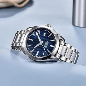 Reloj mecánico automático para hombre con movimiento SEIKO, pulsera de acero inoxidable, cristal de zafiro, esfera de 40mm, resistente al agua hasta 10bar, indicador de fecha - Product Image 3