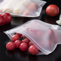 Produits écologiques à succès 2026 Contenant étanche à fermeture éclair Emballage alimentaire frais Réutilisable Sac de conservation alimentaire en silicone PEVA à fermeture éclair