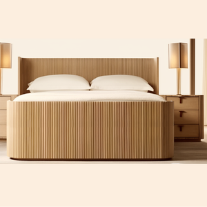 Cama de Madera Sólida de Alta Calidad para Sala de Estar, Cama Doble de Madera de Lujo, Tamaño King/Queen - Product Image 1