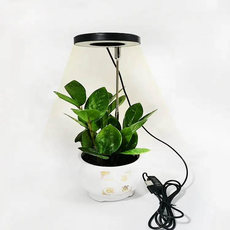 Indoor Planten Hoek Ring Hoogte Verstelbaar 8W 10 Dimbaar Full Spectrum Usb Plantengroei Licht Usb Kweeklicht Led