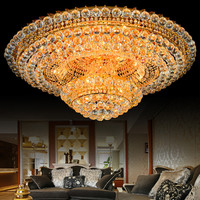 Or simplicité intérieur salon créatif nordique décoratif rond maison chambre led lustres en cristal plafond luxe