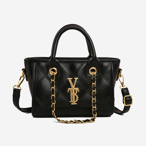 Fashionable Durable Foldable Lady's PU Handbag with Geometric Patterns Chains Zipper Closure for Daily Use Model 2526 - Product Image 3