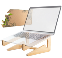 MY FAT GORILLA Nouveau support d'ordinateur portable en bois de bambou, rehausseur fixe avec moule exclusif pour ordinateur de bureau/PC - 10-15 pouces