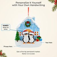 Ornement pour couples 2027, famille de pingouins en igloo personnalisée