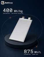 Battivus SA03 11840mAh 3.4V 40.26Wh 400Wh/kg NMC Sel Baterai Li Ion Polimer Isi Ulang Tipe Pouch 1C 3C Pulse untuk Dirgantara Penerbangan UAV