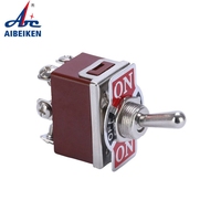 Haute qualité 12mm (marche)-arrêt-(marche) momentané 6 broches 15A 250VAC DPDT Double pôle Double jet interrupteur à bascule de voiture