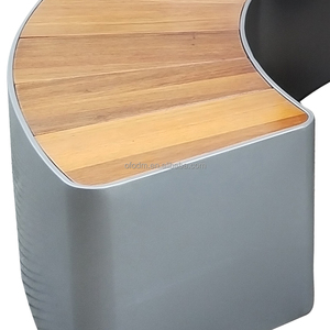 Customizable Outdoor Galvanized Steel <b>Dining</b> <b>Table</b> Garden Set Recyclable Wood for Restaurant Hotel Hospital Factory PC-MW-086 Co - Product Image 2