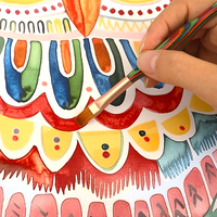 ArtSecret – ensemble de pinceaux de peinture pour détails, 4 pièces, poils en nylon doré, manche triangulaire en bois, acrylique, huile, gouache, aquarelle, modèle 2533