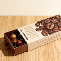 Boîte à café personnalisée avec impression numérique, emballage recyclable, boîte en papier pour capsules de café Nespresso