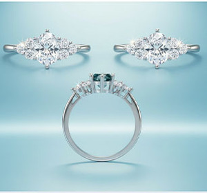 Anillo de Compromiso de Moissanita Chapado en Oro de 18K para Mujer, Corte Brillante Redondo, Engaste de Garras, Estilo Corona, Anillo de Boda Clásico - Product Image 5