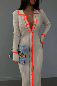 Cardigan a Coste a Maniche Lunghe Primaverile, <span class=keywords><strong>Abito</strong></span> Maglione Lavorato a <span class=keywords><strong>Maglia</strong></span> per Donna - Product Image 4