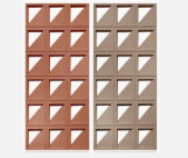 Mur de fond en briques creuses légères en granit artificiel PU à double face à neuf grilles moderne, design de modèle 3D - Product Image 2