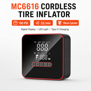 เครื่องสูบลมยางไร้สาย 11.1V 90W 150 PSI 22 ลิตร/นาที พร้อมกระบอกสูบขนาด 19 มม. สำหรับแบรนด์ส่วนตัว OEM ODM - Product Image 1