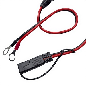 Кабель-удлинитель для аккумулятора с 2-контактным разъемом SAE 14AWG, кольцевым клеммным соединением, предохранителем 10А/20А, из чистой меди, ПВХ, длина 600 мм, для автомобиля - Product Image 2