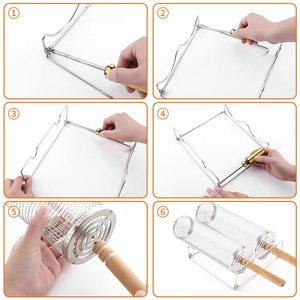 Vente chaude d'été Accessoires de <span class=keywords><strong>barbecue</strong></span> Cylindre de <span class=keywords><strong>barbecue</strong></span> Vente directe d'usine Acceptation Personnalisation Panier à griller roulant - Product Image 4