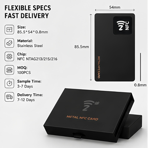 Biglietti da Visita in Metallo NFC, Acciaio Inossidabile Nero Opaco, Formato CR80, Chip Ntag213, Incisione Laser Personalizzata, Contatto Digitale - Product Image 3