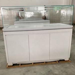 Vitrina de Exhibición de Joyería de Vidrio Templado Blanco, Impermeable, Ecológica, con Iluminación LED Moderna para Tiendas y Centros Comerciales - Product Image 3