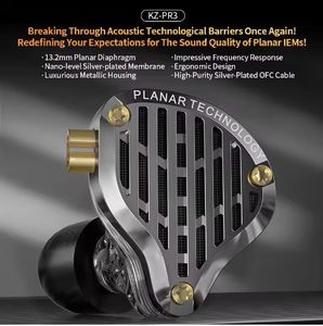 NOUVEAU <span class=keywords><strong>KZ</strong></span> PR3 in Ear 13.2MM Planar Driver Wired Earphones HiFi Bass Monitor Earbuds Sport Wired Headset PR2 <span class=keywords><strong>PR1</strong></span> ZAS ZAR - Product Image 2