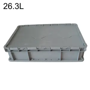 QS 60*40cm מוצק חזק קיר פלסטיק לערום מיכל אחסון Tote חלקי חילוף עם מכסה תיבת ארגז עבור סלי כלי דגי מיכל