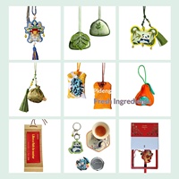 Museum Wenchuang Sachet en forme de calebasse, broderie florale de style national, semi-manuel, exquis et pratique, personnalisé, pour suspension de voiture