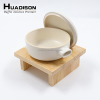 Huadison Hôtel 5 étoiles Banquet de mariage Support à gâteau rustique Buffet en bois Présentoir avec pot en céramique